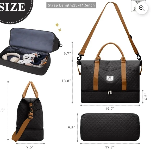 Black and Brown Travel Bag - Picture 2 of 7